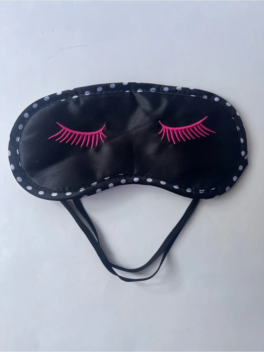 Y2K Eyelashes Eye Sleeping Mask Pink and Black Satin